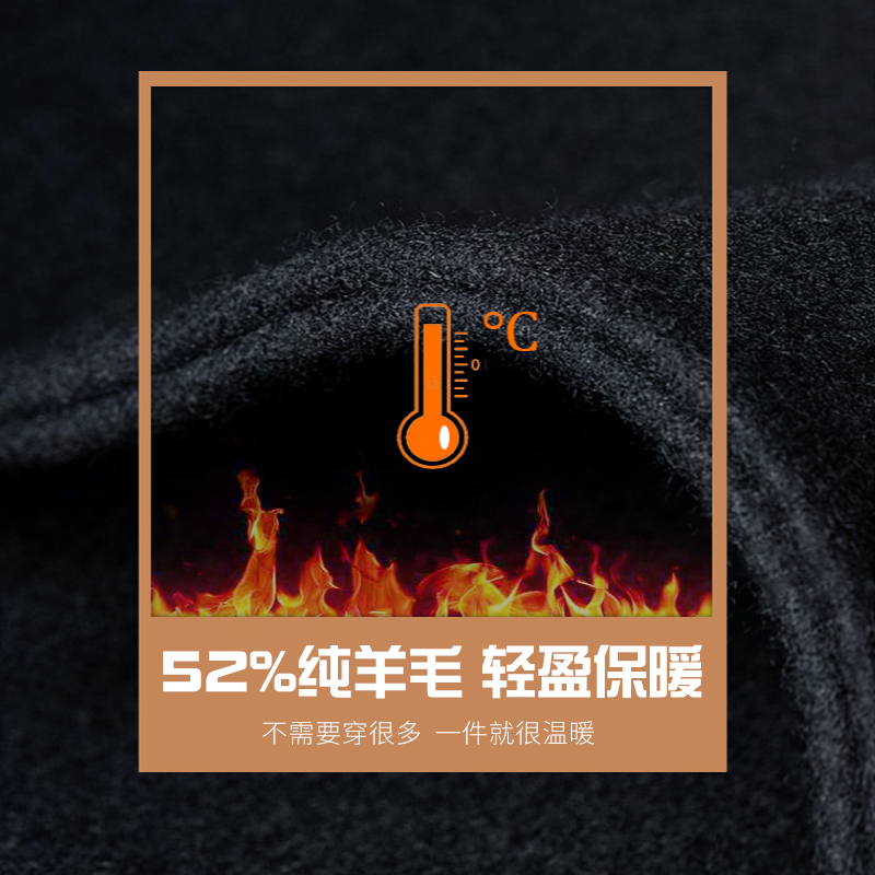 北鹰2021羊毛呢将军大衣男德系冬装制服中长版双排扣形象礼服呢子