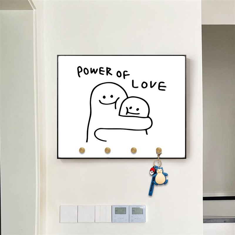 带挂钩一家简约灰电表箱装饰挂画客厅卡通餐厅配电箱壁画电闸遮挡