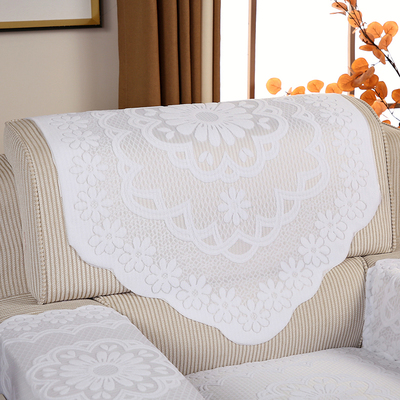 办公会议沙发巾单人坐垫扶手巾接待室沙发靠背垫白色夏薄款四件套