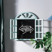 美式 田园黑板留言板壁挂奶茶店铺橱窗幼儿园假窗户墙面装 饰品挂件