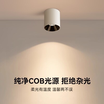 cob明装高显指深防眩射灯客厅背景墙过道餐厅家用商用吸顶筒灯
