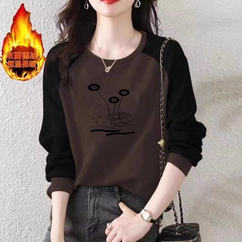 德绒打底衫女秋冬2025新款中年妈妈内搭加绒保暖长袖大码洋气上衣,女装/女士精品,大码内搭,淘宝优惠券,粉丝福利购,淘宝优惠卷