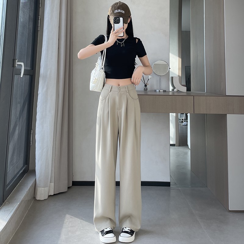 小个子搭配145垂感阔腿西装长裤女夏季新款显高显瘦休闲拖地裤xxs