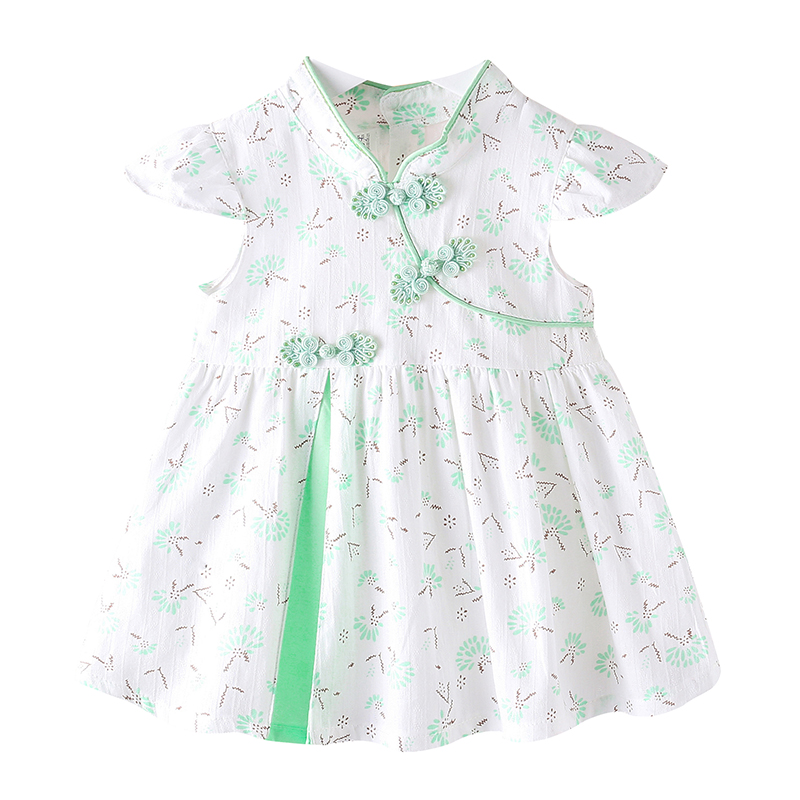 宝宝连衣裙纯棉婴儿唐装旗袍裙中国风夏装0-1-2-3岁儿童女童裙子4