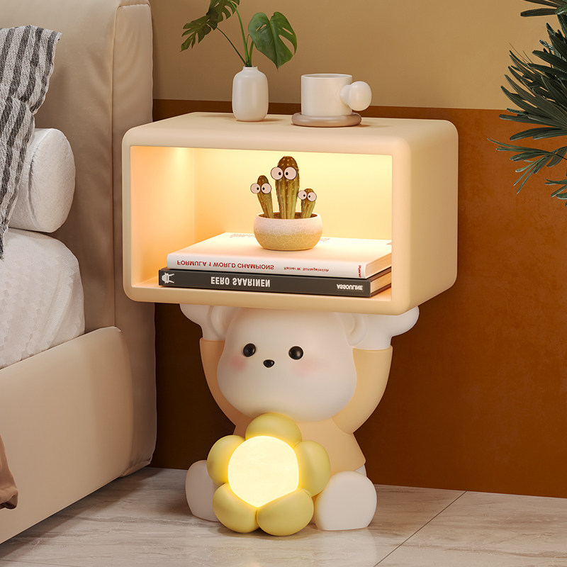 奶油风儿童房床头柜灯一体卧室落地摆件可爱家居饰品乔迁新居礼物