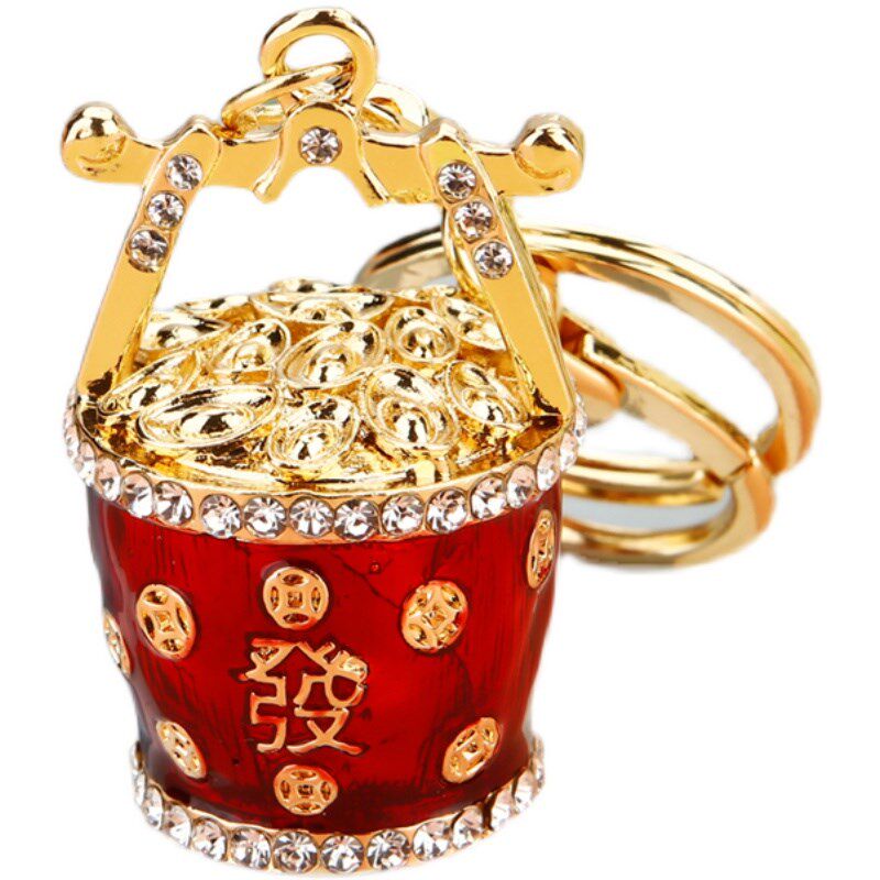 宫廷风招财桶聚宝盆汽车钥匙扣女包挂件钥匙链圈可爱创意年会礼品,节庆用品/礼品,钥匙扣,淘宝优惠券,粉丝福利购,淘宝优惠卷