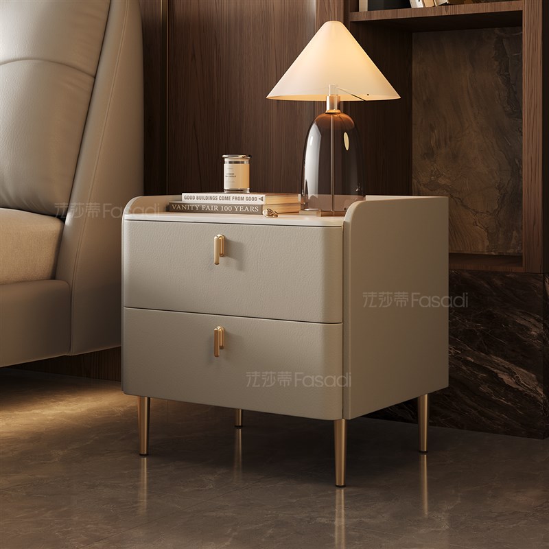 法莎蒂床头柜家用卧室新款轻奢高级感现代简约小型床边收纳柜子