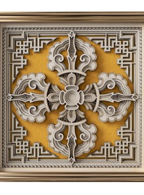 梯木叠雕新中式保平安桌面摆件客厅玄关酒柜办公室装饰品乔迁礼品