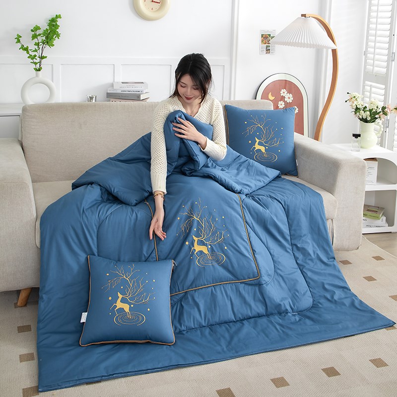 抱枕被子纯棉两用二合一全棉汽车靠枕折叠靠垫空调被多功能夏凉被