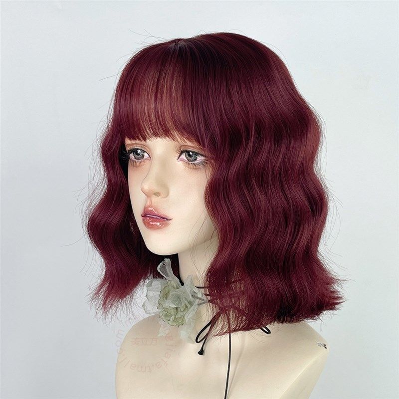 红色假发蛋卷头全头套女短卷发羊毛卷树莓红cos万圣节酒红lolita,美发护发/假发,日常整顶假发,淘宝优惠券,粉丝福利购,淘宝优惠卷