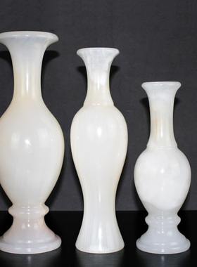 玉石小花瓶客厅书房办公室摆件家居装饰乔迁新居礼物艺术工艺笔筒