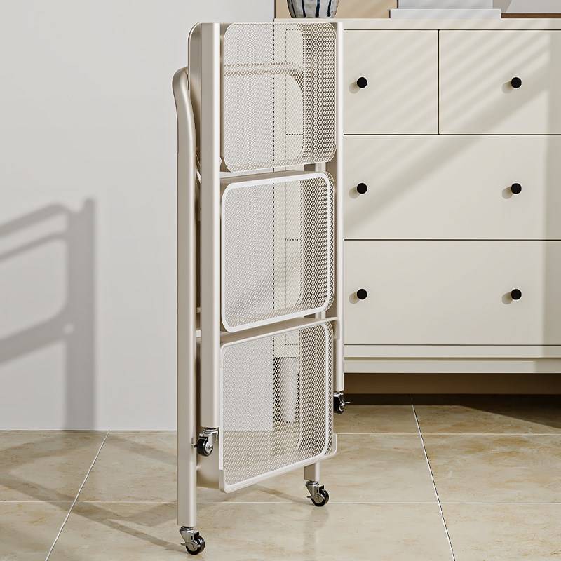 可折叠置物架小推车落地家用室内客厅卧室茶几边几沙发边柜收纳架