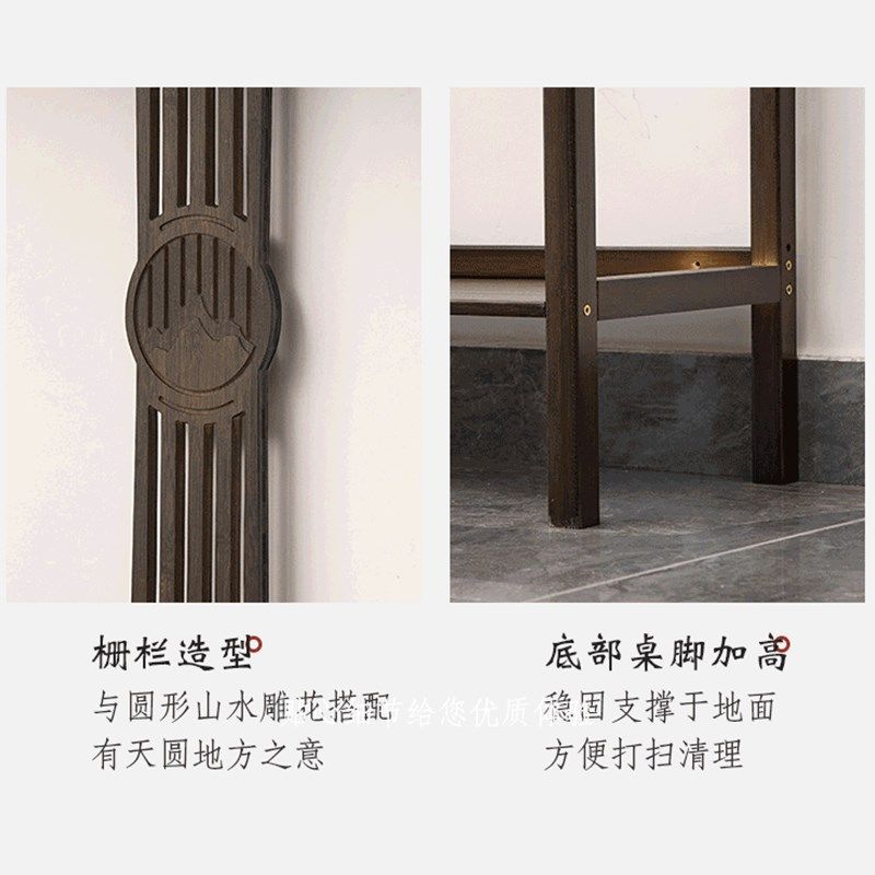 新中式玄关桌入户正对门条案客厅隔断柜非实木复古屏风柜2024新款