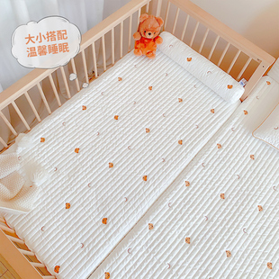 婴儿床笠纯棉a类宝宝床单加绒秋冬季床上用品儿童拼接床垫套罩
