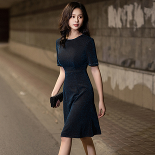 小个子晚礼服女平时可穿正式场合聚会轻奢小众气质高级感主持人裙