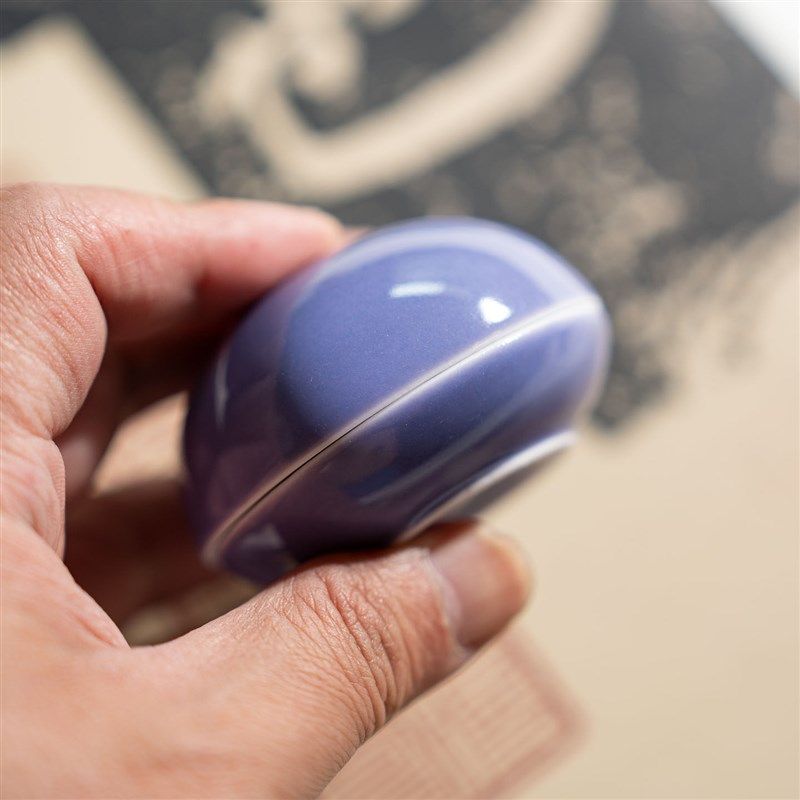 紫色可爱陶瓷印泥盒带印泥文房书法书画 画可携式高顶小号瓷缸手,文具电教/文化用品/商务用品,可爱印泥,淘宝优惠券,粉丝福利购,淘宝优惠卷