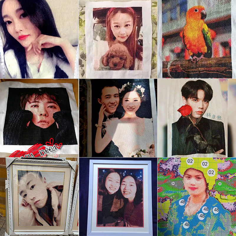 定制真人照片diy客厅自己手工定做线绣十字绣2020新款绣2021情侣