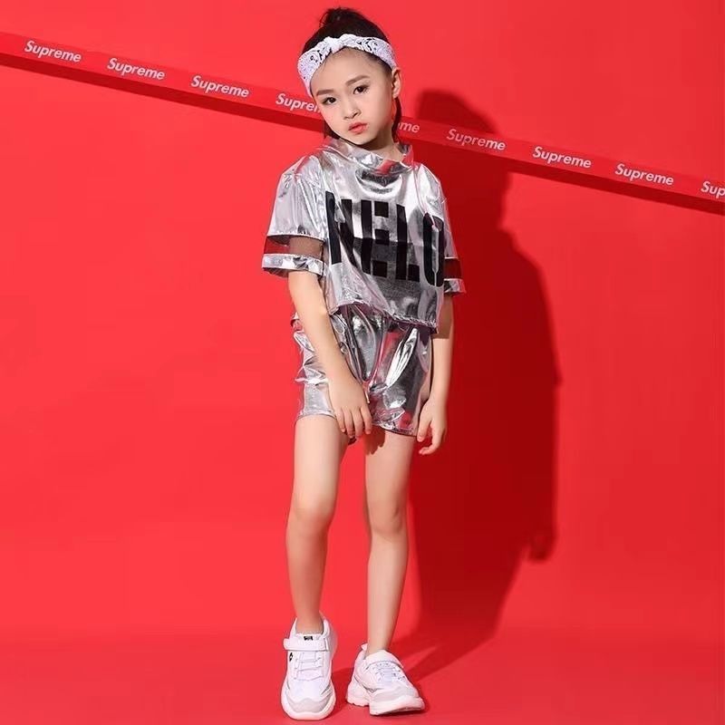 儿童爵士舞演出服嘻哈街舞套装幼儿园环保男童服装六一儿童表演服