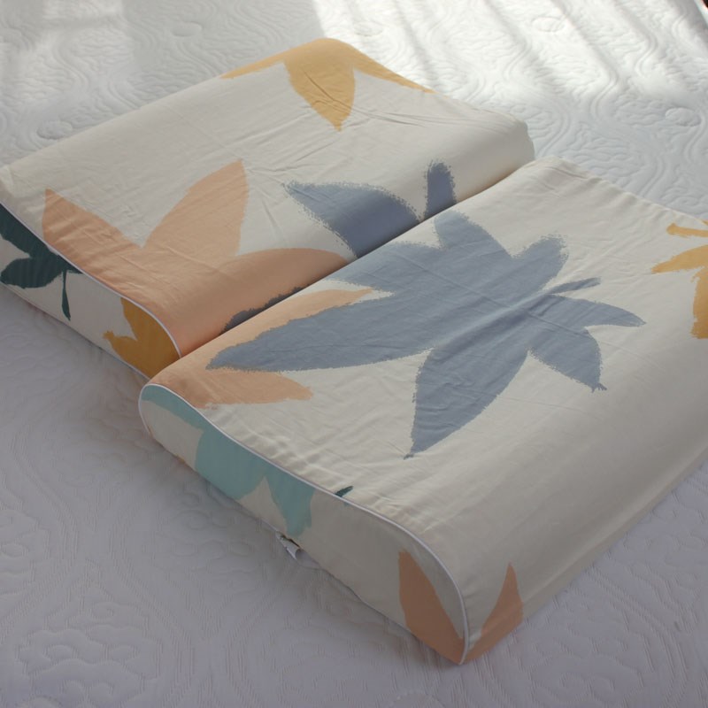 一对100%纯棉全棉乳胶枕套50X30儿童记忆成L人60X40枕头套四季通