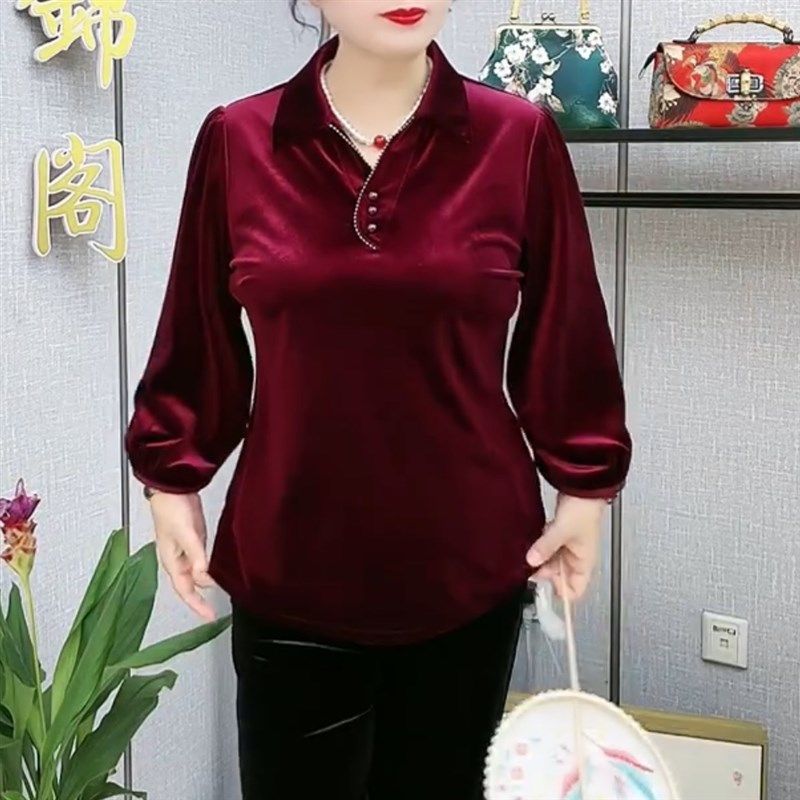 23年秋新款透气中年大码短丝绒舒适套头女上衣中年时尚灯笼袖小衫,女装/女士精品,中老年女装,淘宝优惠券,粉丝福利购,淘宝优惠卷