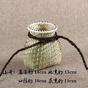 手工竹编小鱼篓小竹篓背篓竹篮子收纳篮收纳筐 采茶舞蹈演出道具