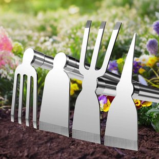 不锈钢小锄头家用种菜园艺种花工具小H铲子铁锹两用户外挖笋土神