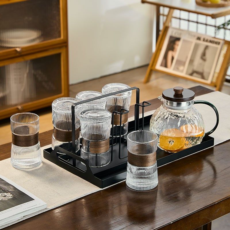 创意隔热玻璃杯子耐高温办公高颜值加厚带木圈茶杯喝水杯家用待客,餐饮具,玻璃杯,淘宝优惠券,粉丝福利购,淘宝优惠卷