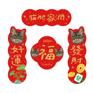 来图定制新年磁吸贴纸猫咪福字发财好运装饰贴春节喜庆用品