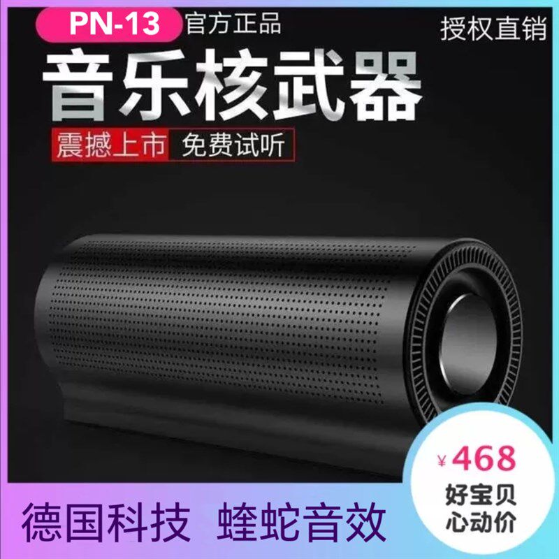 德国巨炮PN-13蓝牙双喇叭音箱手机通话户外便携插卡车载重低音炮