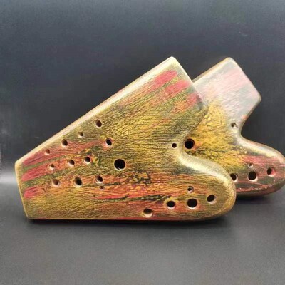 三管中音G调陶笛 三管AG调平板陶笛  复古   炫彩漆