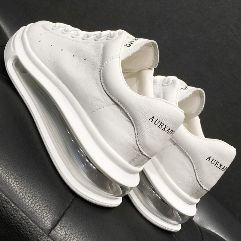 潮牌真皮小白鞋女2020春季新款韩版厚底时尚内增高百搭休闲运动鞋