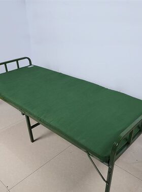 可拆洗硬质棉捏褶床垫加厚帆布耐磨军绿应急学生单位宿舍内务单人