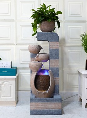 家居客厅喷泉室内假山阳台造景雾化招财流水现代欧式创意办公摆件