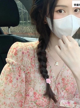 新品22连3品新粉色碎花小众设计高0级感法式复古别致收.柔腰温茶