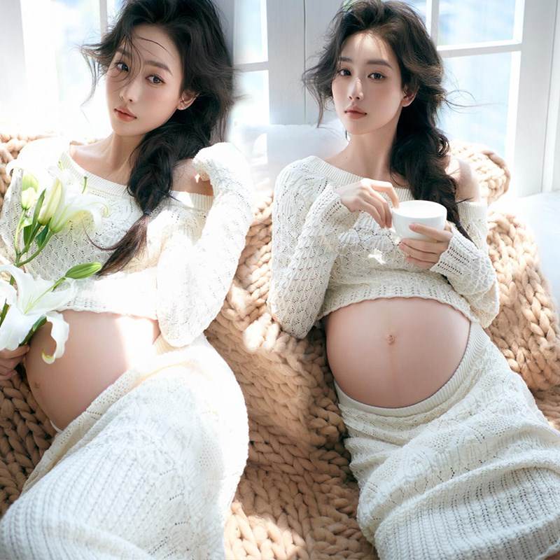 影楼新款孕妈拍照服装纯欲风主题C室内高级感孕妇大肚照写真在家