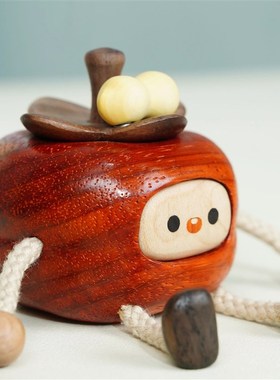 可爱小柿子人桌面冰箱车载装饰摆件