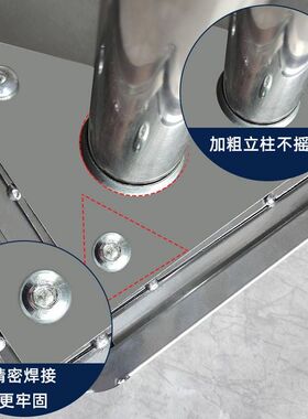 18米长面案板拉面试验台操作桌E可拆装厨房不锈钢工作台桌白钢