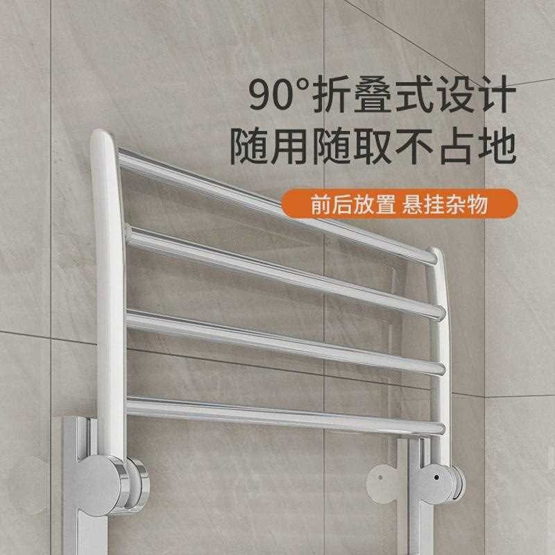 太空铝浴室毛巾架收纳架免打孔卫生间厕所置物架洗X手间折叠浴巾