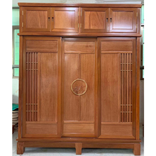 红木家具衣柜金花梨木原木v菠萝格全实木新中式推拉门顶箱衣柜整