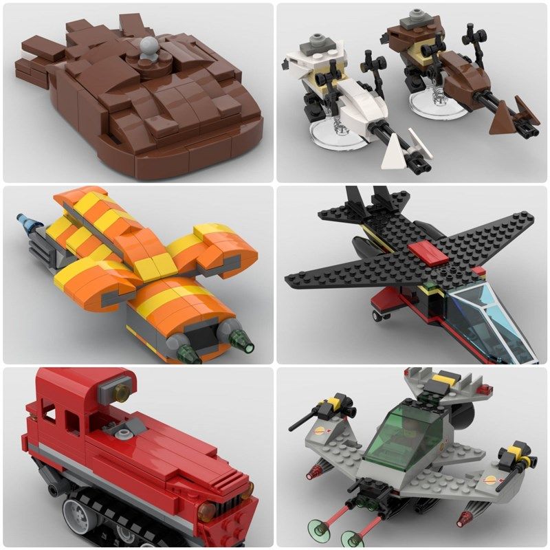 定制积木创意设计儿童拼t装玩具装甲车午夜交通飞机脚掌飞行器飞