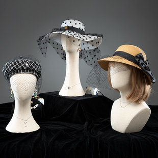 头模帽子展示架 男女头模假人头饰围巾假发展示道具包布 头模型架