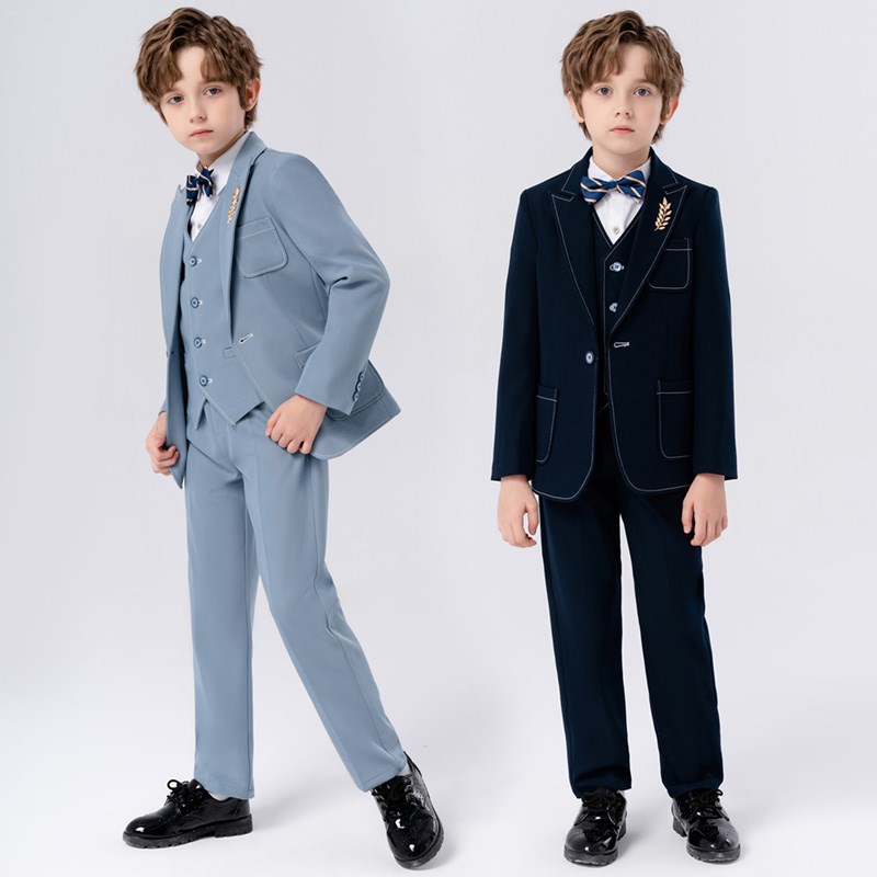 儿童西装套装主持人表演礼服花童男孩小西服春秋款宴会钢琴演出服