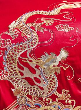 中国风大红色结婚四件套全棉纯棉蕾丝被套少女心床单双人床上用品