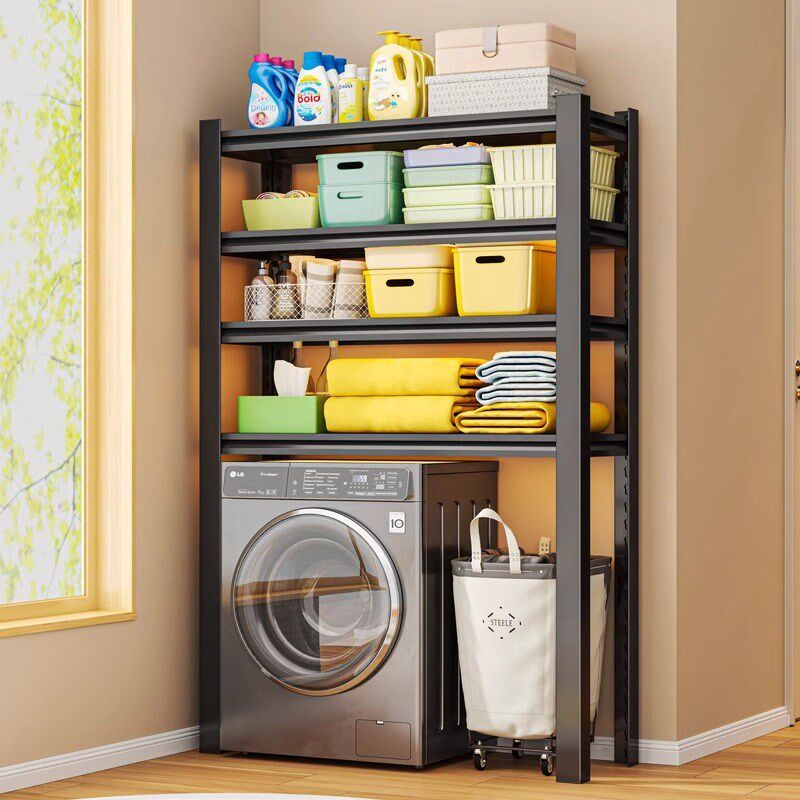 家用置物架洗衣机架滚筒翻盖上方货架阳台落地收纳架卫生间马桶架