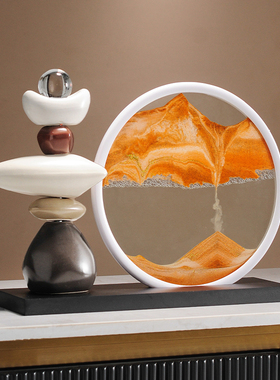 时来运转流沙画摆件办公室书房客厅酒柜电视柜玄关高档旺事业装饰