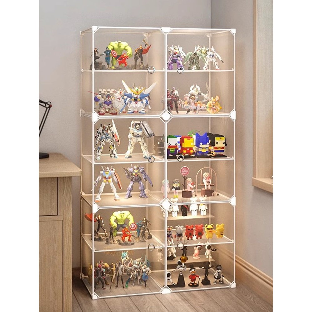 手办展示柜英港适用乐高积木收纳盒家用盲盒透明玩具模型整理架子