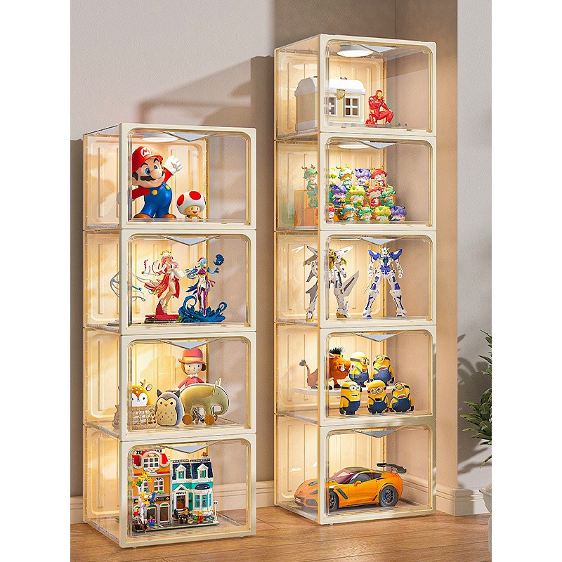 手办展示柜积木摆件英港适用乐高模型高达盲盒玩具盒透明置物架子