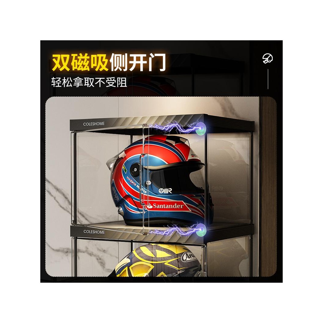 头盔收纳架子摩托车帽子柜家用放置架展示盒头盔摆放架落地收纳架