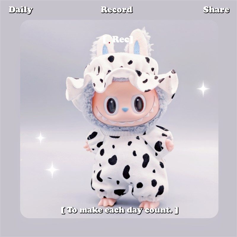 可爱娃衣着替e玛特泡泡公仔衣服拉布布春游连体衣花苞帽子套装17c