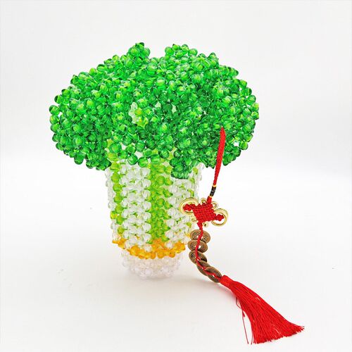 串珠玉白财百财j开业乔迁店铺玄关装饰品摆件吉祥饰品发财玉白菜